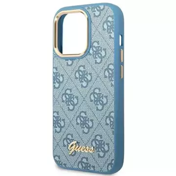 Etui Guess GUHCP14LHG4SHB für Apple iPhone 14 Pro 6,1" Niebieski/Blue Hard Case 4G Vintage Gold Logo