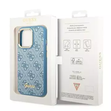 Etui Guess GUHCP14LHG4SHB für Apple iPhone 14 Pro 6,1" Niebieski/Blue Hard Case 4G Vintage Gold Logo