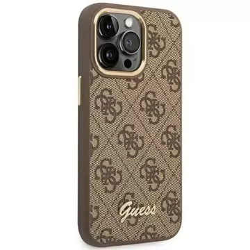 Etui Guess GUHCP14LHG4SHW für Apple iPhone 14 Pro 6,1" brązowy/brown Hard Case 4G Vintage Gold Logo