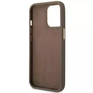 Etui Guess GUHCP14LHG4SHW für Apple iPhone 14 Pro 6,1" brązowy/brown Hard Case 4G Vintage Gold Logo