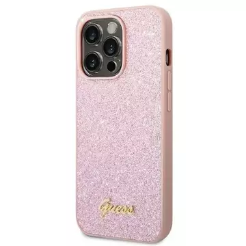 Etui Guess GUHCP14LHGGSHP für Apple iPhone 14 Pro 6,1" różowy/pink Hard Case Glitter Script