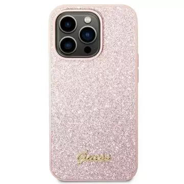 Etui Guess GUHCP14LHGGSHP für Apple iPhone 14 Pro 6,1" różowy/pink Hard Case Glitter Script