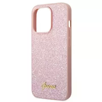 Etui Guess GUHCP14LHGGSHP für Apple iPhone 14 Pro 6,1" różowy/pink Hard Case Glitter Script