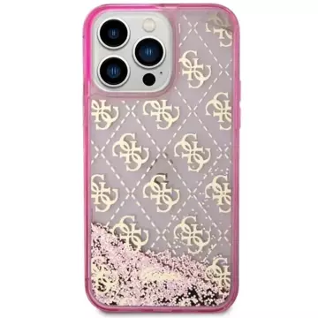 Etui Guess GUHCP14LLC4PSGP für iPhone 14 Pro 6,1" Hardcase Liquid Glitter 4G Transculent