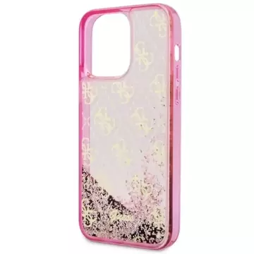 Etui Guess GUHCP14LLC4PSGP für iPhone 14 Pro 6,1" Hardcase Liquid Glitter 4G Transculent