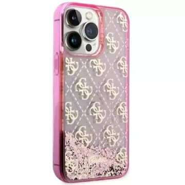 Etui Guess GUHCP14LLC4PSGP für iPhone 14 Pro 6,1" Hardcase Liquid Glitter 4G Transculent