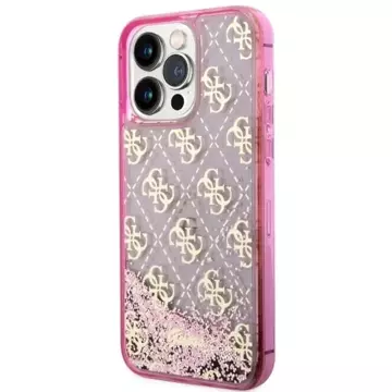 Etui Guess GUHCP14LLC4PSGP für iPhone 14 Pro 6,1" Hardcase Liquid Glitter 4G Transculent