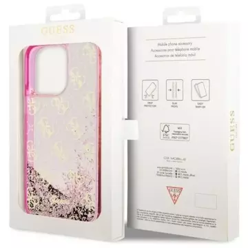 Etui Guess GUHCP14LLC4PSGP für iPhone 14 Pro 6,1" Hardcase Liquid Glitter 4G Transculent