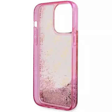 Etui Guess GUHCP14LLC4PSGP für iPhone 14 Pro 6,1" Hardcase Liquid Glitter 4G Transculent