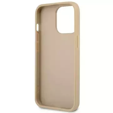 Etui Guess GUHCP14LPSATLE für Apple iPhone 14 Pro 6,1" beżowy/beige Hardcase SaffianoTriangle Logo