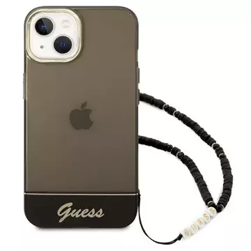 Etui Guess GUHCP14MHGCOHK für Apple iPhone 14 Plus 6,7" Czarny/Black Hardcase Translucent Pearl Strap