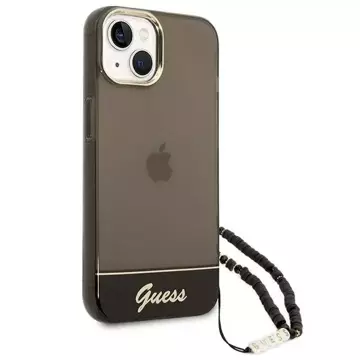 Etui Guess GUHCP14MHGCOHK für Apple iPhone 14 Plus 6,7" Czarny/Black Hardcase Translucent Pearl Strap