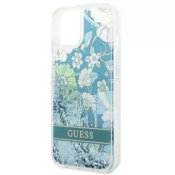 Etui Guess GUHCP14MLFLSN für Apple iPhone 14 Plus 6,7" zielony/green Hardcase Flower Liquid Glitter