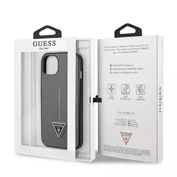 Etui Guess GUHCP14MPSATLG für Apple iPhone 14 Plus 6,7" srebrny/silver Hardcase SaffianoTriangle Logo