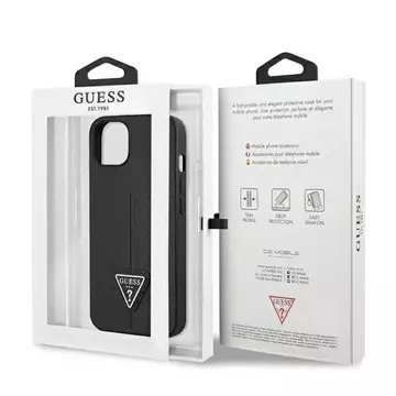 Etui Guess GUHCP14MPSATLK für Apple iPhone 14 Plus 6,7" Czarny/Black Hardcase SaffianoTriangle Logo