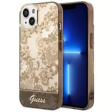 Etui Guess GUHCP14SHGPLHC für Apple iPhone 14 6,1" Ocker Hardcase Porcelain Collection