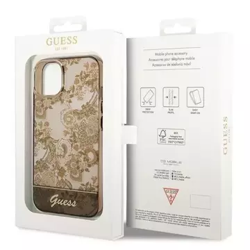 Etui Guess GUHCP14SHGPLHC für Apple iPhone 14 6,1" Ocker Hardcase Porcelain Collection