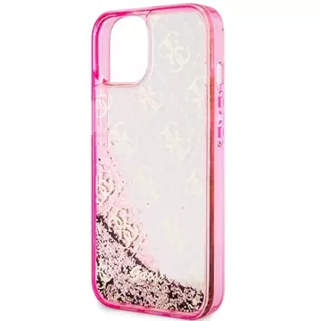 Etui Guess GUHCP14SLC4PSGP für iPhone 14 6,1" Hardcase Liquid Glitter 4G Transculent