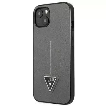 "Etui Guess GUHCP14SPSATLG do Apple iPhone 14 6,1\" srebrny/silver hardcase SaffianoTriangle Logo"