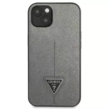 "Etui Guess GUHCP14SPSATLG do Apple iPhone 14 6,1\" srebrny/silver hardcase SaffianoTriangle Logo"