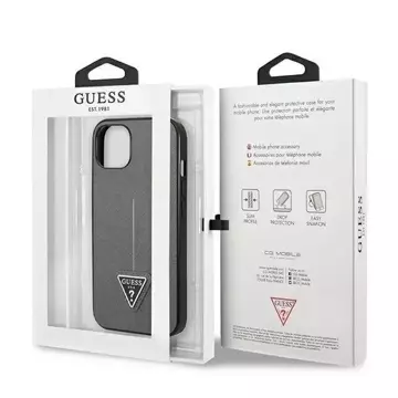 "Etui Guess GUHCP14SPSATLG do Apple iPhone 14 6,1\" srebrny/silver hardcase SaffianoTriangle Logo"