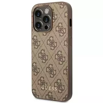 Etui Guess GUHCP14XG4GFBR für Apple iPhone 14 Pro Max 6,7" brązowy/brown Hard Case 4G Metal Gold Logo