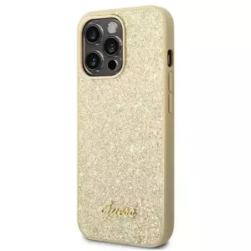 "Etui Guess GUHCP14XHGGSHD für Apple iPhone 14 Pro Max 6,7\" Złoty/Gold Hard Case Glitter Script"