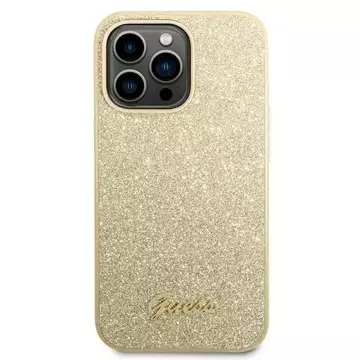 "Etui Guess GUHCP14XHGGSHD für Apple iPhone 14 Pro Max 6,7\" Złoty/Gold Hard Case Glitter Script"