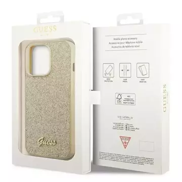 "Etui Guess GUHCP14XHGGSHD für Apple iPhone 14 Pro Max 6,7\" Złoty/Gold Hard Case Glitter Script"