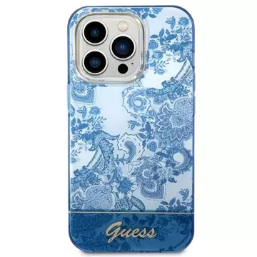 Etui Guess GUHCP14XHGPLHB für Apple iPhone 14 Pro Max 6,7" niebieski/blue Hardcase Porcelain Collection