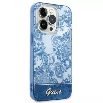 Etui Guess GUHCP14XHGPLHB für Apple iPhone 14 Pro Max 6,7" niebieski/blue Hardcase Porcelain Collection