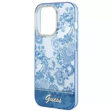 Etui Guess GUHCP14XHGPLHB für Apple iPhone 14 Pro Max 6,7" niebieski/blue Hardcase Porcelain Collection