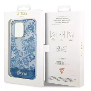 Etui Guess GUHCP14XHGPLHB für Apple iPhone 14 Pro Max 6,7" niebieski/blue Hardcase Porcelain Collection