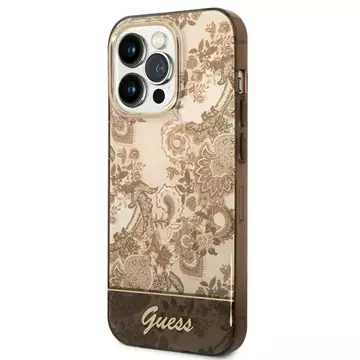 Etui Guess GUHCP14XHGPLHC für Apple iPhone 14 Pro Max 6,7" Ocker Hardcase Porcelain Collection