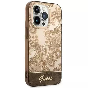 Etui Guess GUHCP14XHGPLHC für Apple iPhone 14 Pro Max 6,7" Ocker Hardcase Porcelain Collection