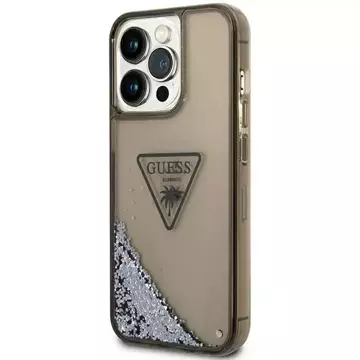 "Etui Guess GUHCP14XLFCTPK für Apple iPhone 14 Pro Max 6,7\" czarny/schwarzes Hardcase Liquid Glitter Palm Collection"