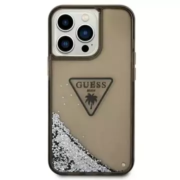 "Etui Guess GUHCP14XLFCTPK für Apple iPhone 14 Pro Max 6,7\" czarny/schwarzes Hardcase Liquid Glitter Palm Collection"