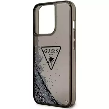 "Etui Guess GUHCP14XLFCTPK für Apple iPhone 14 Pro Max 6,7\" czarny/schwarzes Hardcase Liquid Glitter Palm Collection"