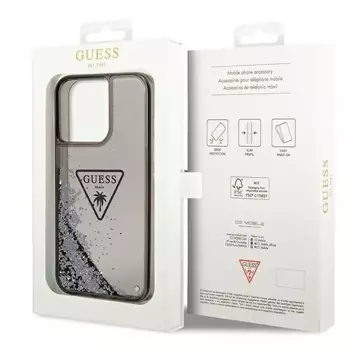 "Etui Guess GUHCP14XLFCTPK für Apple iPhone 14 Pro Max 6,7\" czarny/schwarzes Hardcase Liquid Glitter Palm Collection"