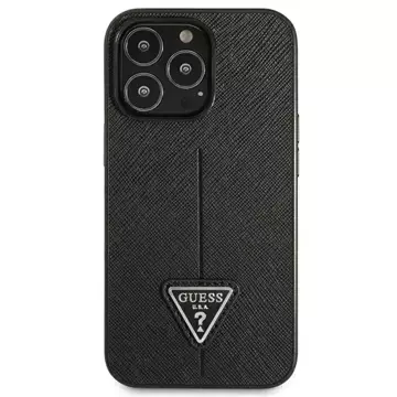 Etui Guess GUHCP14XPSATLK für Apple iPhone 14 Pro Max 6,7" Czarny/Black Hardcase SaffianoTriangle Logo