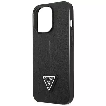 Etui Guess GUHCP14XPSATLK für Apple iPhone 14 Pro Max 6,7" Czarny/Black Hardcase SaffianoTriangle Logo