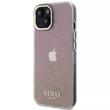 Etui Guess GUHCP15SHDECMP für iPhone 15 6,1" rot/rosa Hardcase IML Faceted Mirror Disco Iridescent