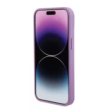 Etui Guess GUHCP15SP4EPMU für iPhone 15 6,1" fioletowy/light purple hardcase Leder 4G gestempelt