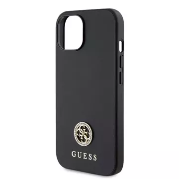 Etui Guess GUHCP15SPS4DGPK für iPhone 15 6,1" czarny/black hardcase Strass Metal Logo