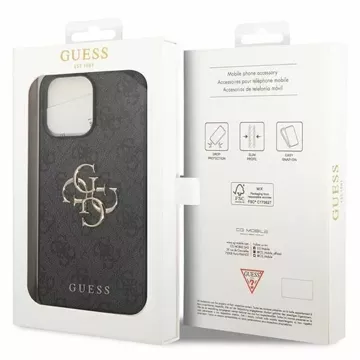 Etui Guess GUHCP15X4GMGGR für iPhone 15 Pro Max 6,7" schwarz/grau Hardcase 4G Big Metal Logo