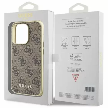 Etui Guess GUHCP15XGF4GBR für iPhone 15 Pro Max 6,7" braun/braun Hardcase 4G Charms Collection