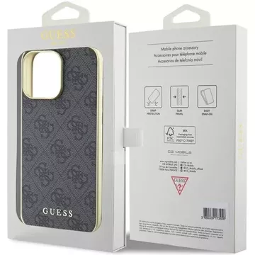 Etui Guess GUHCP15XGF4GGR für iPhone 15 Pro Max 6,7" szary/grey hardcase 4G Charms Collection