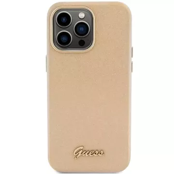 Etui Guess GUHCP15XPGMCSD für iPhone 15 Pro Max 6,7" Złoty/Light Gold Hardcase Glitter Glossy Script