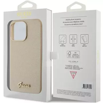 Etui Guess GUHCP15XPGMCSD für iPhone 15 Pro Max 6,7" Złoty/Light Gold Hardcase Glitter Glossy Script