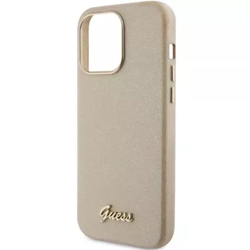 Etui Guess GUHCP15XPGMCSD für iPhone 15 Pro Max 6,7" Złoty/Light Gold Hardcase Glitter Glossy Script